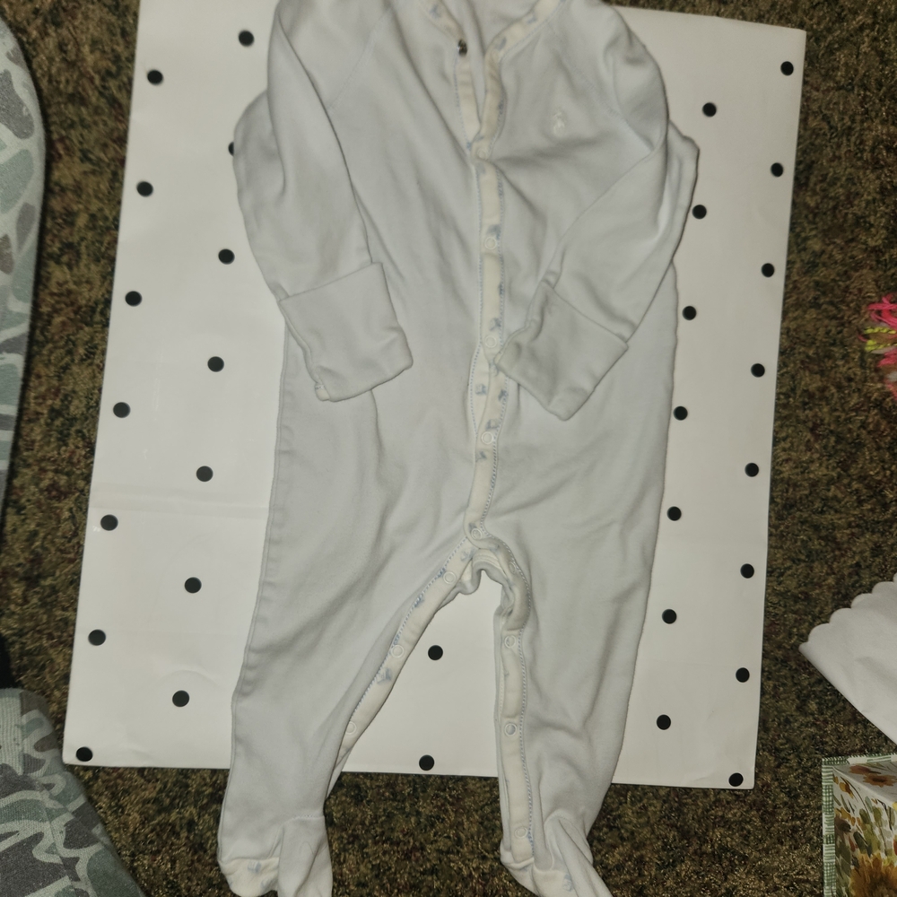 Ralph Lauren Classic White Kids Footie
